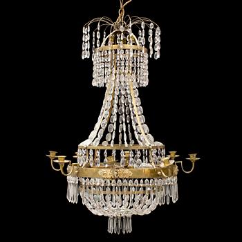 A late gustavian chandelier, early 19th century.