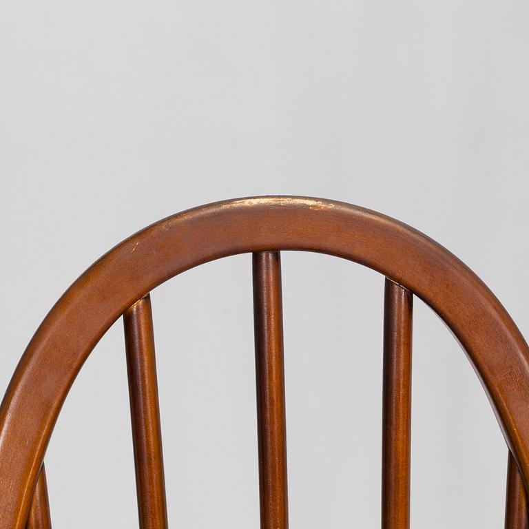 A set of six 1970/80's wooden chairs 'Windsor 365' for Ercol, England.