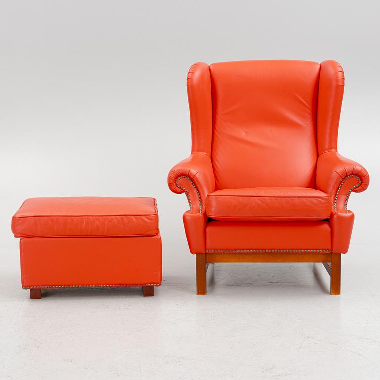 Ragnar Helsén, a model "3543"/"Oxford" armchair with ottoman, Stjernsmöbler/Firma Svenskt Tenn, Sweden.