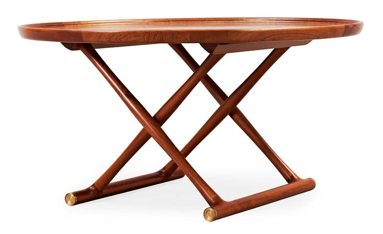 A Mogens Lassen mahogany 'Egyptian table', probably by Rud Rasmussen, Denmark.