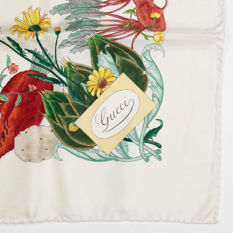 Gucci, scarf, "Ortaggi Vegetable Garden", vintage.