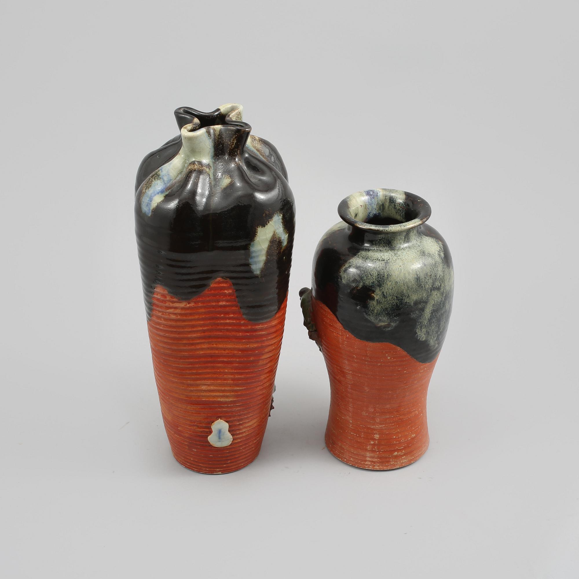 VASER, 2 st, lergods, Japan, 1900-tal.