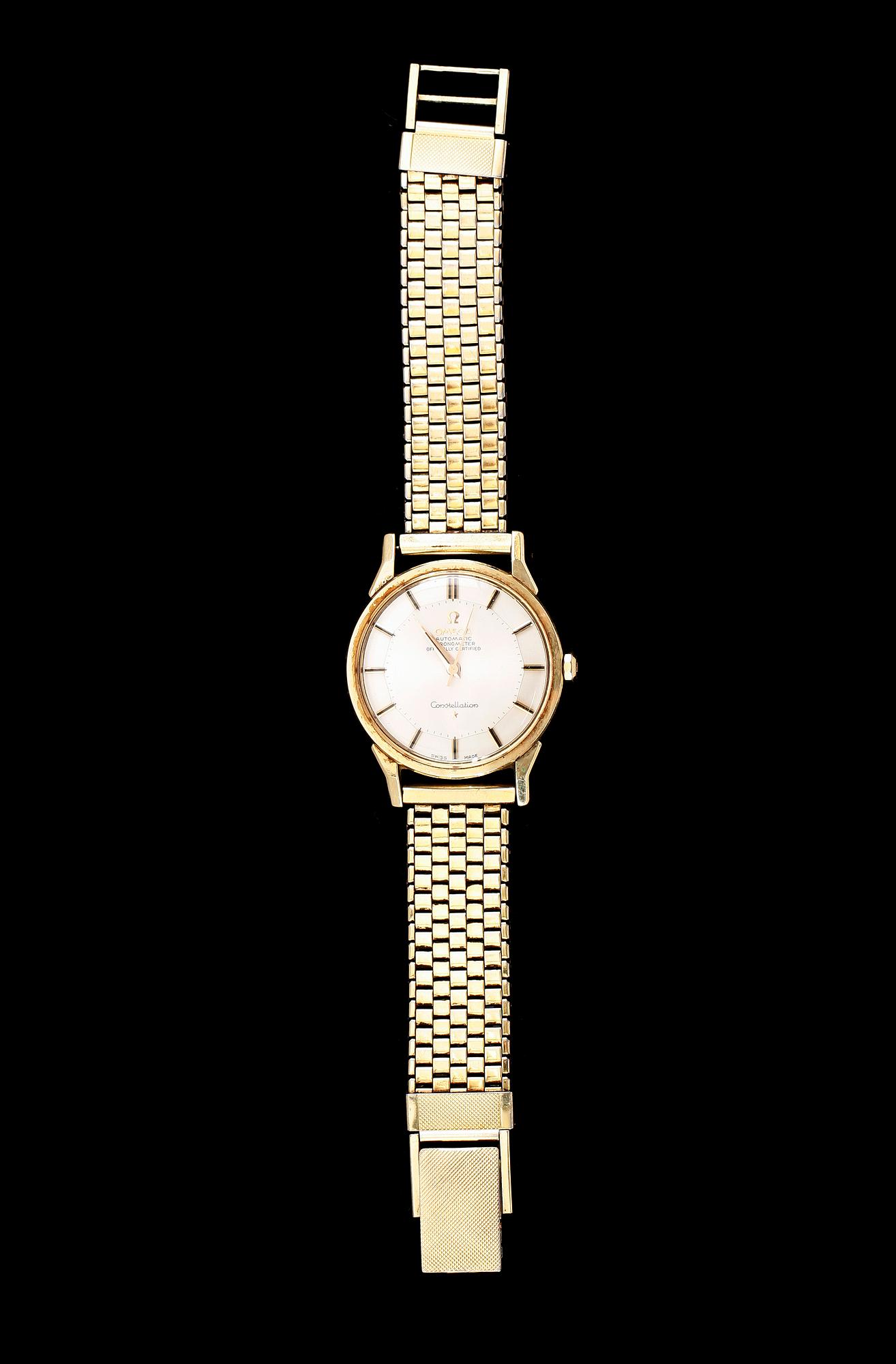 ARMBANDSUR, guld på stål, Omega Automatic Chronometer Officially Certified Constellation.