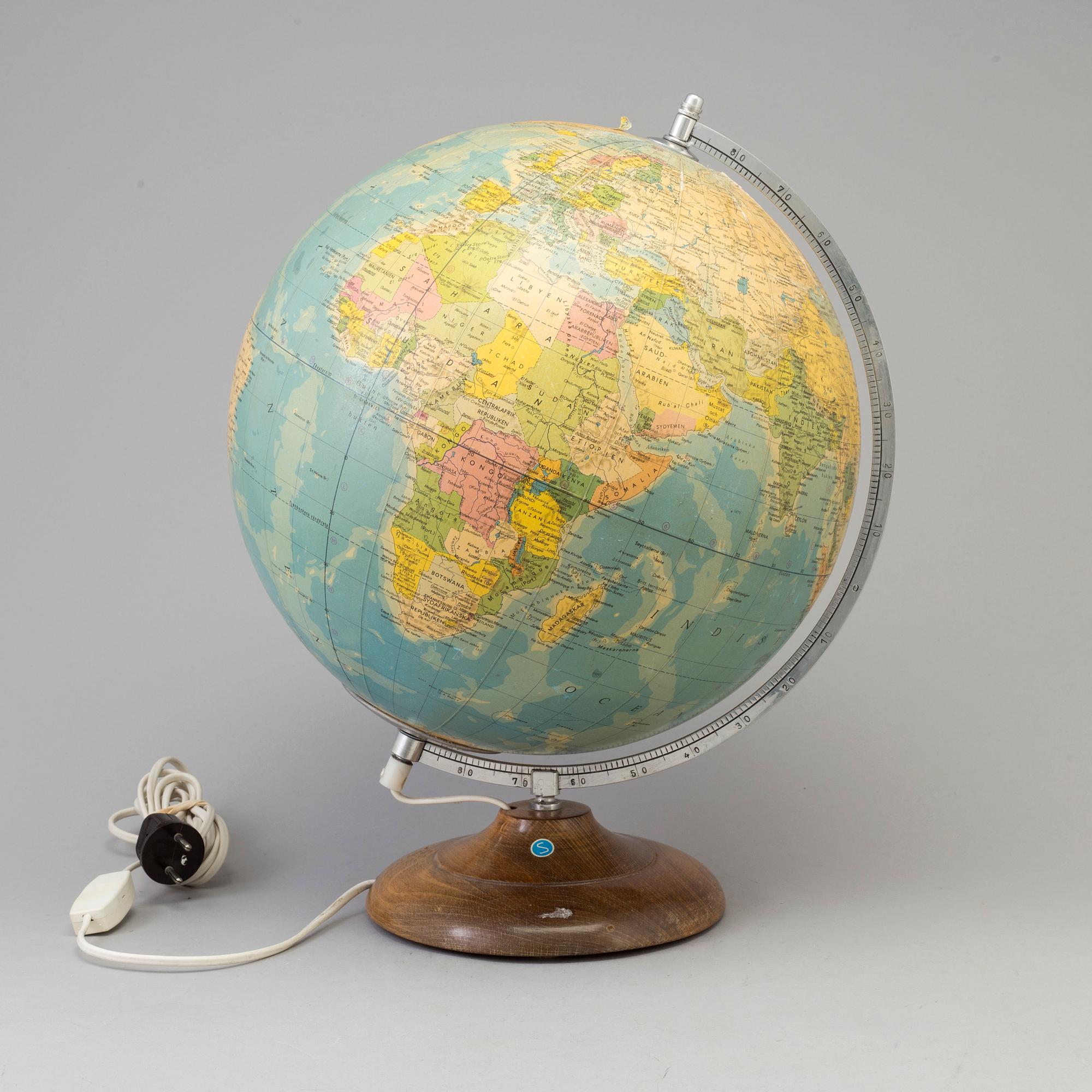 JORDGLOB, Räth Politiska Jordglob, Professor Dr Arthur Krause, 1900-talets mitt.