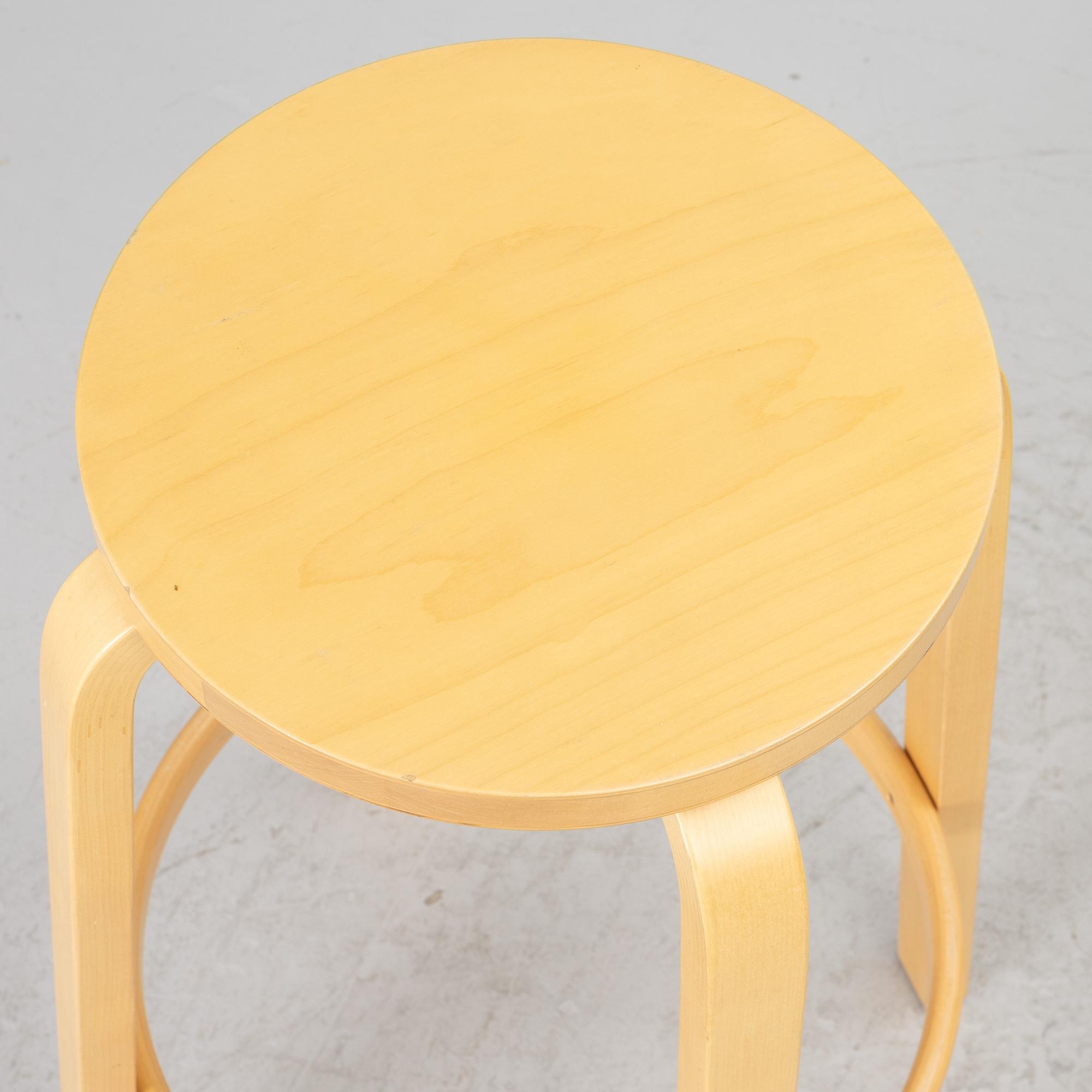 Alvar Aalto, a pair of bar stools, Artek, Finland, 2002.