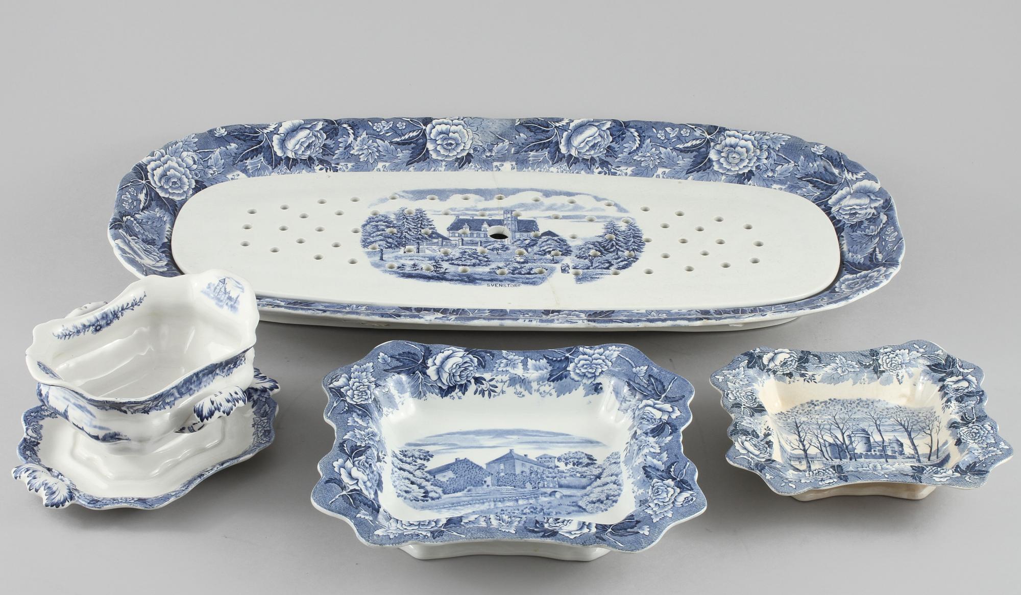 SERVISDELAR, 109 st, flintgods, "Skåne", Rörstrand, 1900-tal.