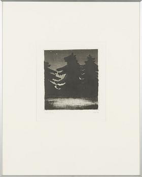 Outi Heiskanen, etching, aquatint and mozzotint, signed and dated -77, numbered Tpl'a 35/40.