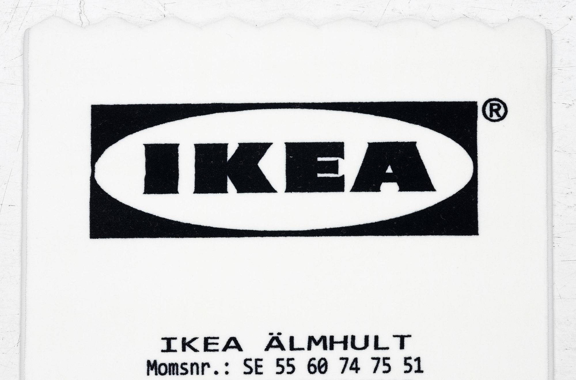 Virgil Abloh, a carpet, 'kvitto' ('Receipt'), IKEA x Virgil Abloh, the 'MARKERAD' collection, c. 200 x 90 cm.