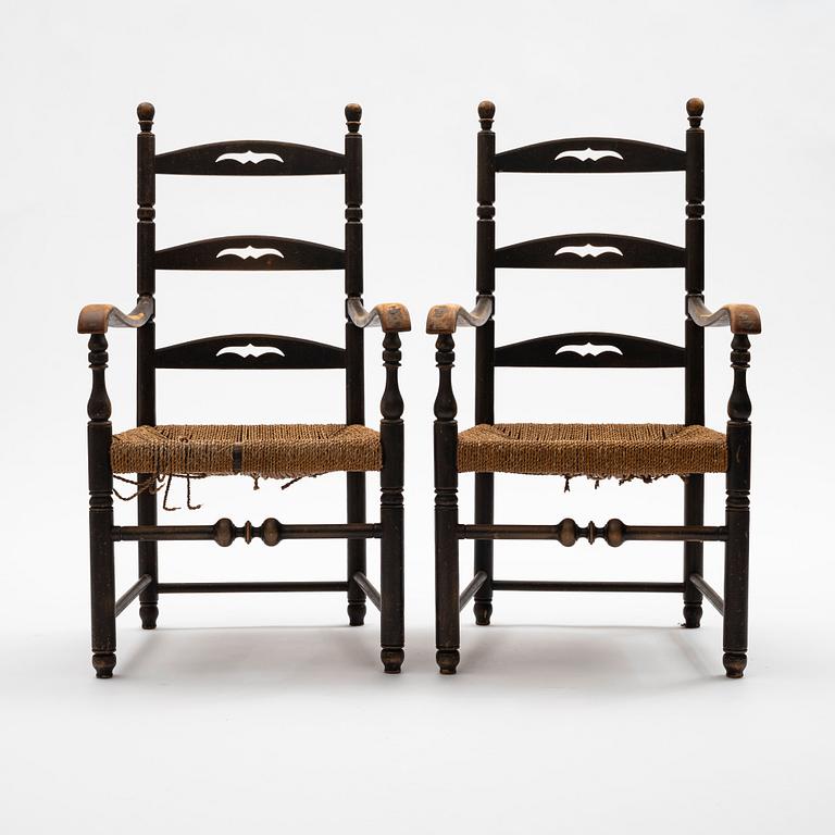 Axel Einar Hjorth, karmstolar, 1 par, "Blidö", Nordiska kompaniet, 1929.