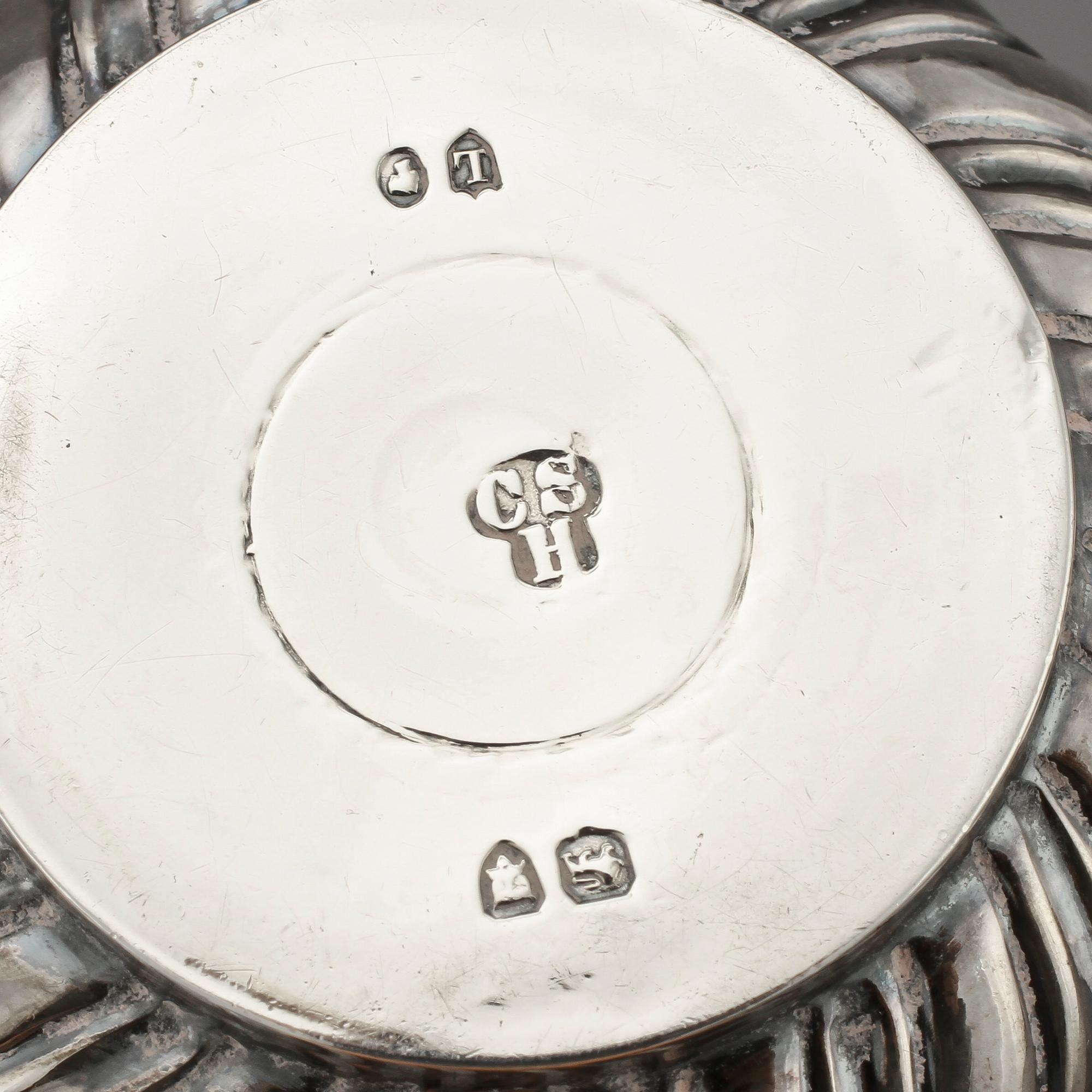 PARTI SILVER, 5 delar, utländska stmpl, 1800-tal. Tot v 230 g.