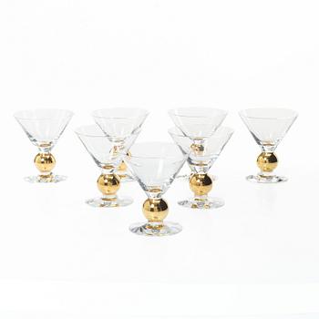 Gunnar Cyrén, martini/champagneglas, 7 st, "Nobel", Orrefors.
