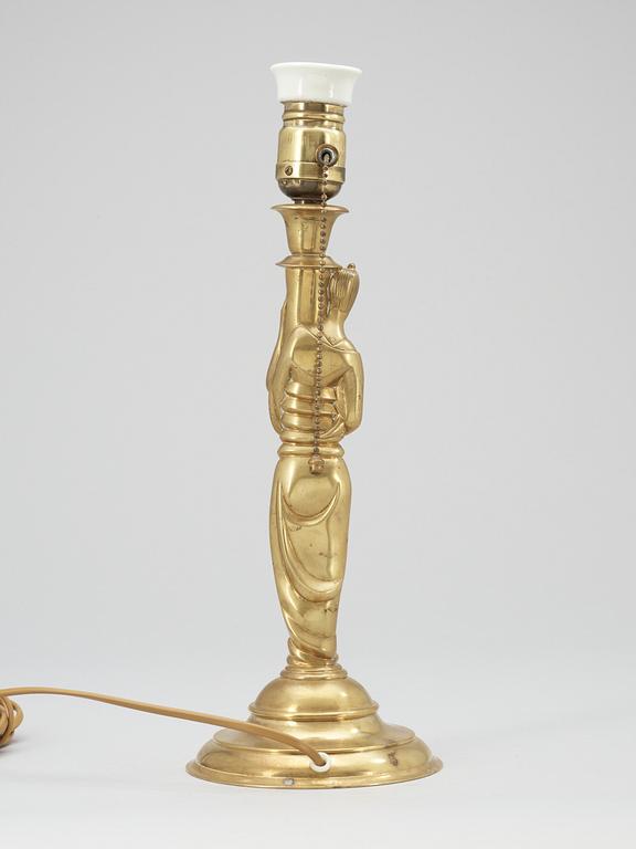 A brass table lamp attributed to Marie-Louise Idestam Blomberg, Sweden 1920's.