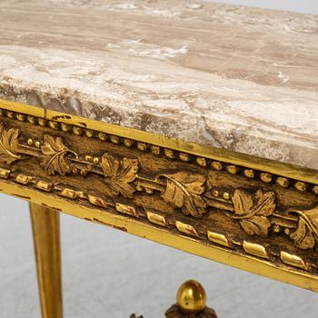 A Gustavian table, late 18th century.