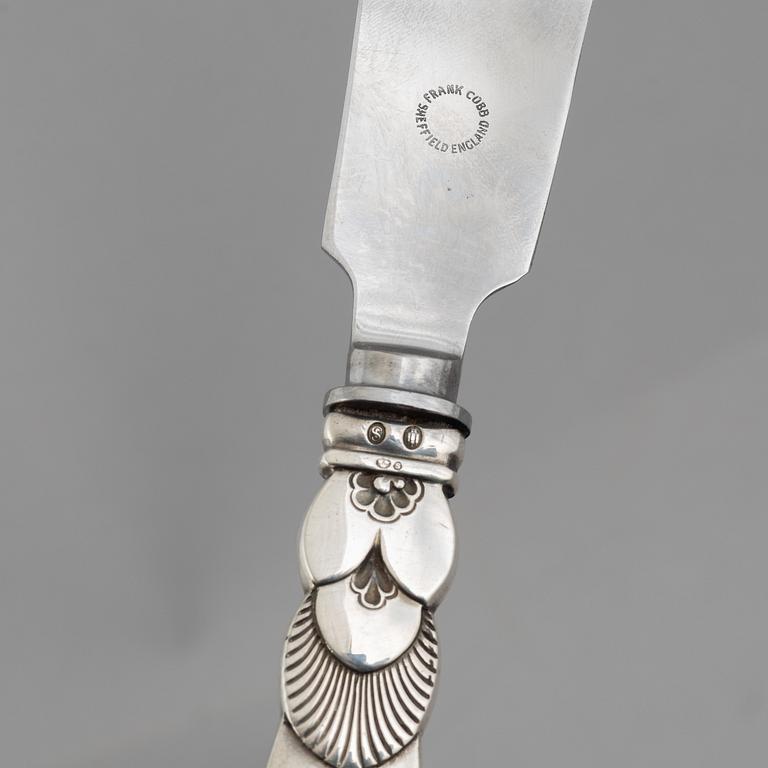 Gundorph Albertus, cake knife, sterling silver, "Cactus" Georg Jensen, Copenhagen, Denmark 1933.