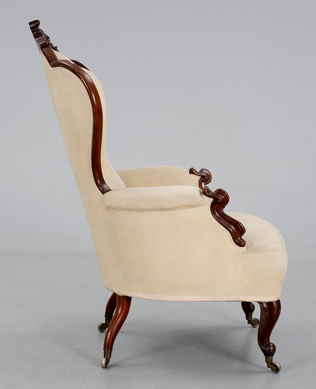 FÅTÖLJ, nyrokoko, 1800-talets andra hälft.