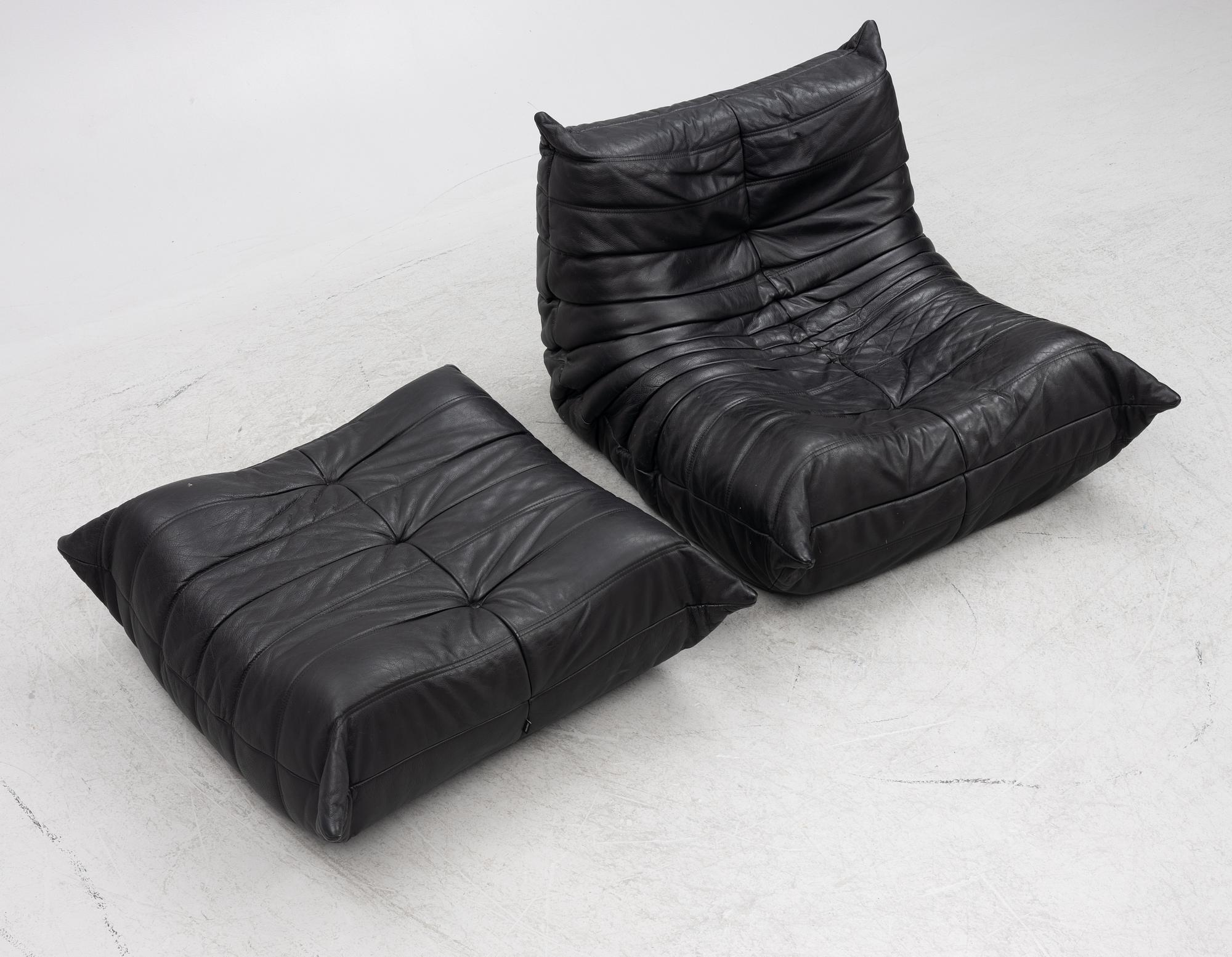 Michel Ducaroy, a 'Togo' armchair with ottoman, Ligne Roset, France, 21st Century.