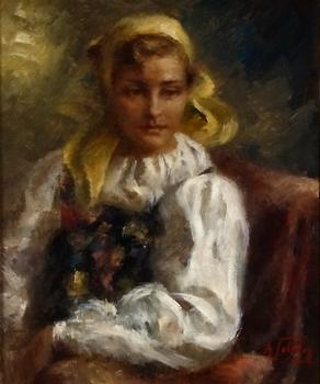 TOLSTOY, ALEXANDER, olja på duk. Sign.