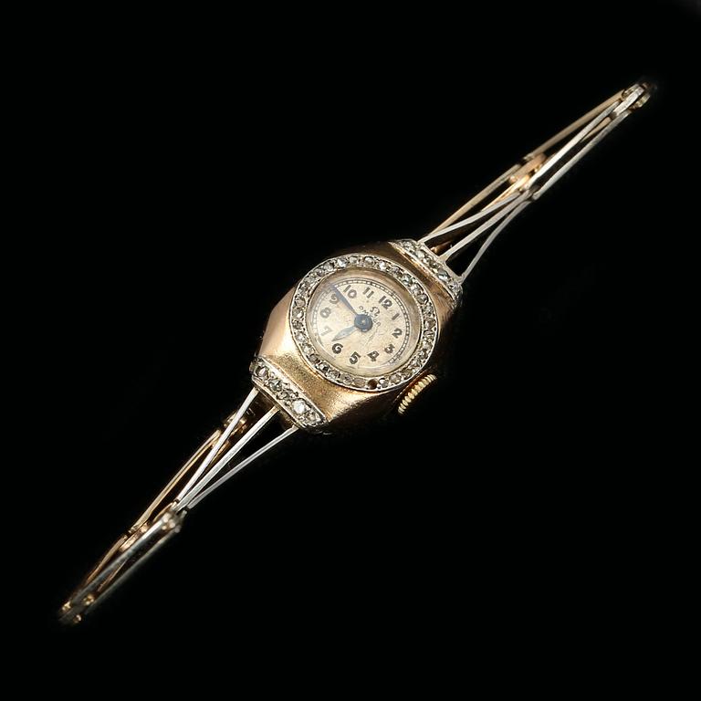 ARMBANDSUR, Omega. 14K guld, 1900-tal. Tot ca 12gr.