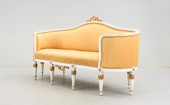 SALONGSGRUPP, 6 delar, Louis XVI stil, sent 1800-tal.