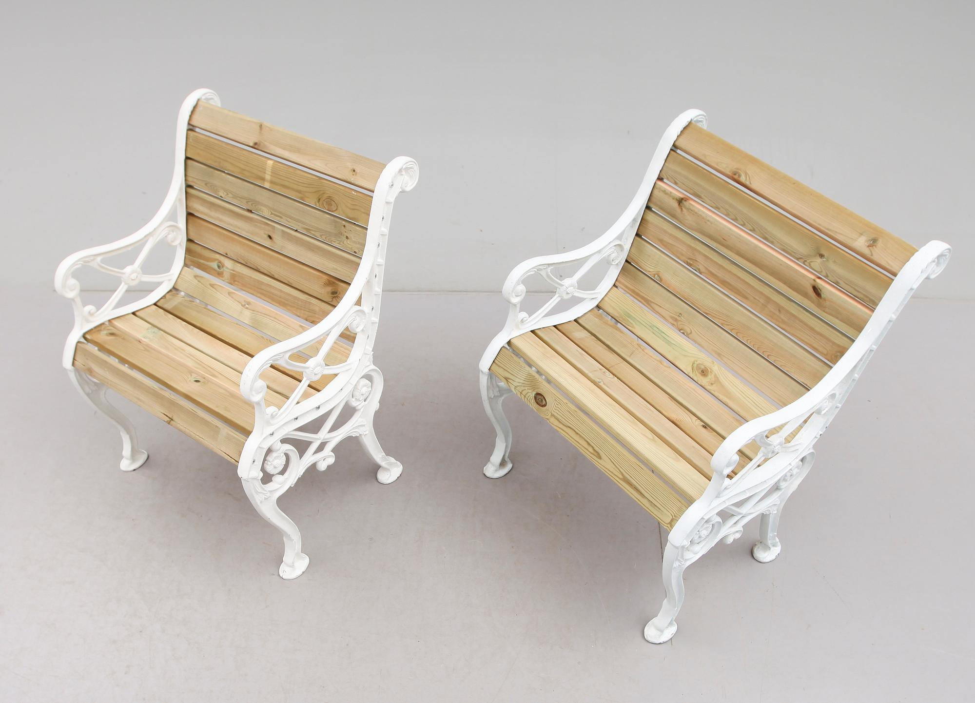 TRÄDGÅRDSSTOLAR, 1 par, 1900-talets andra hälft.