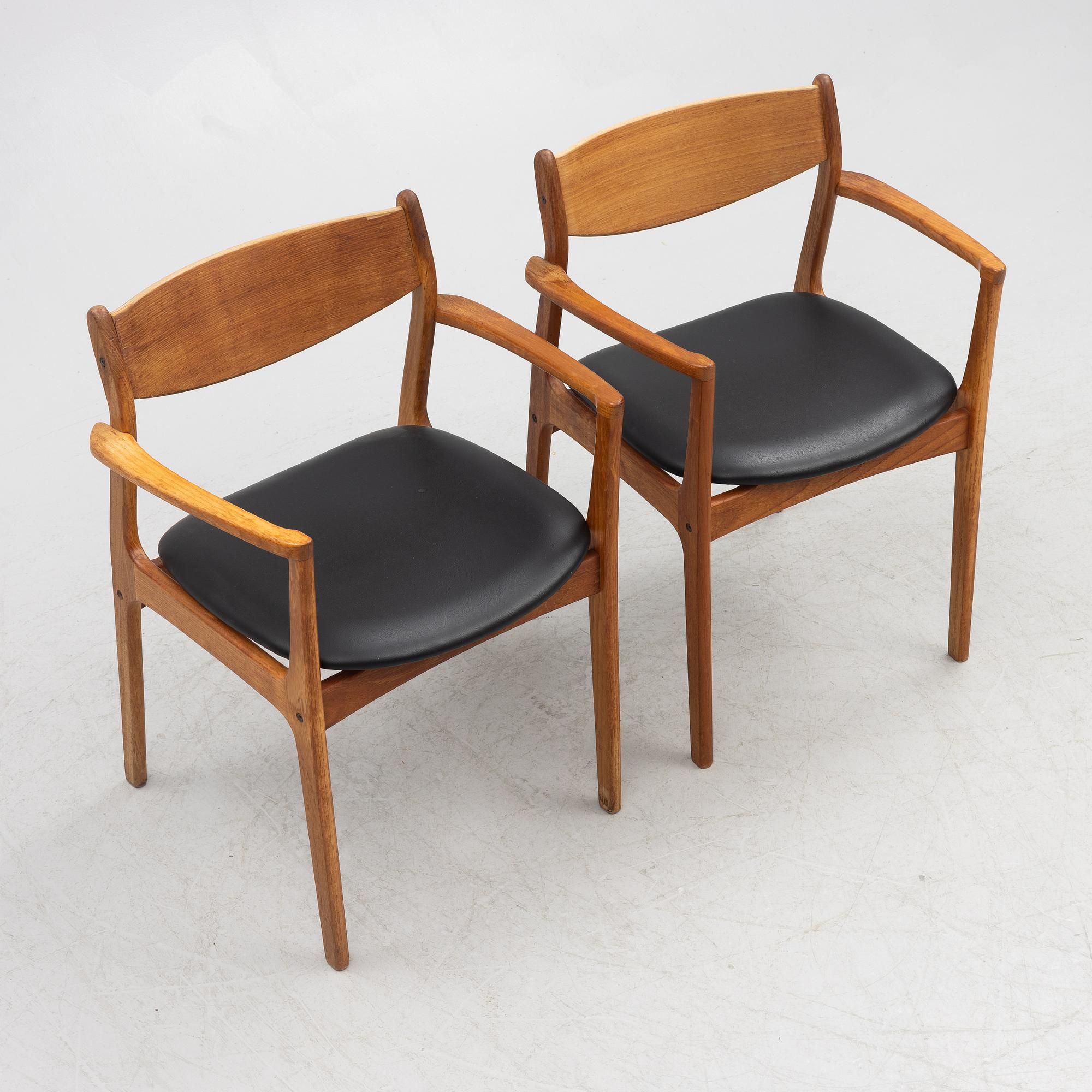 Karmstolar ett par, Farsö stolefabrik Danmark 1960-tal.