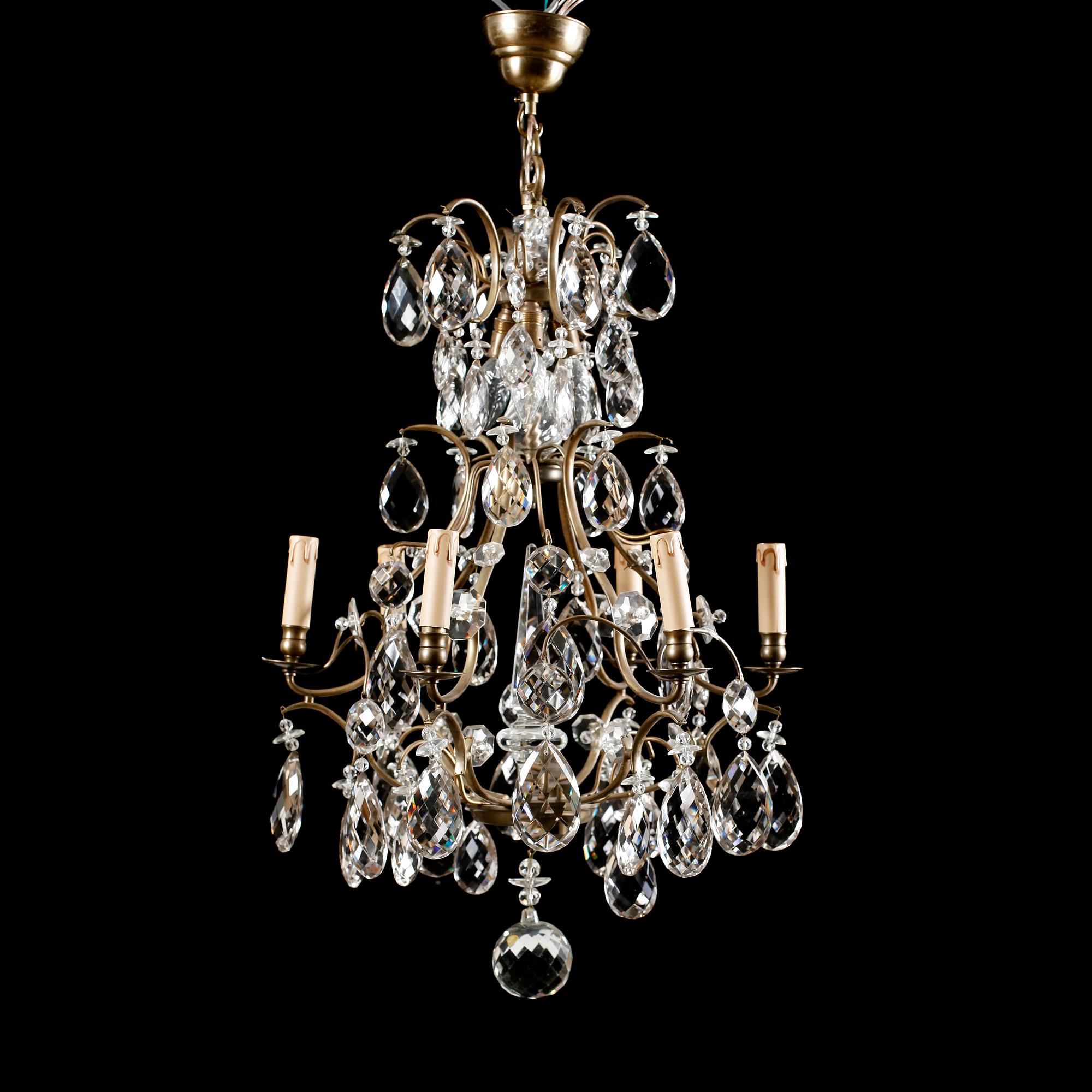 LJUSKRONA, barockstil, 1900-talets första hälft. Höjd ca 85 cm.