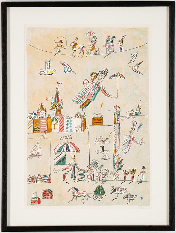 Madeleine Pyk, lithograph in colours, signed HC 14/30.