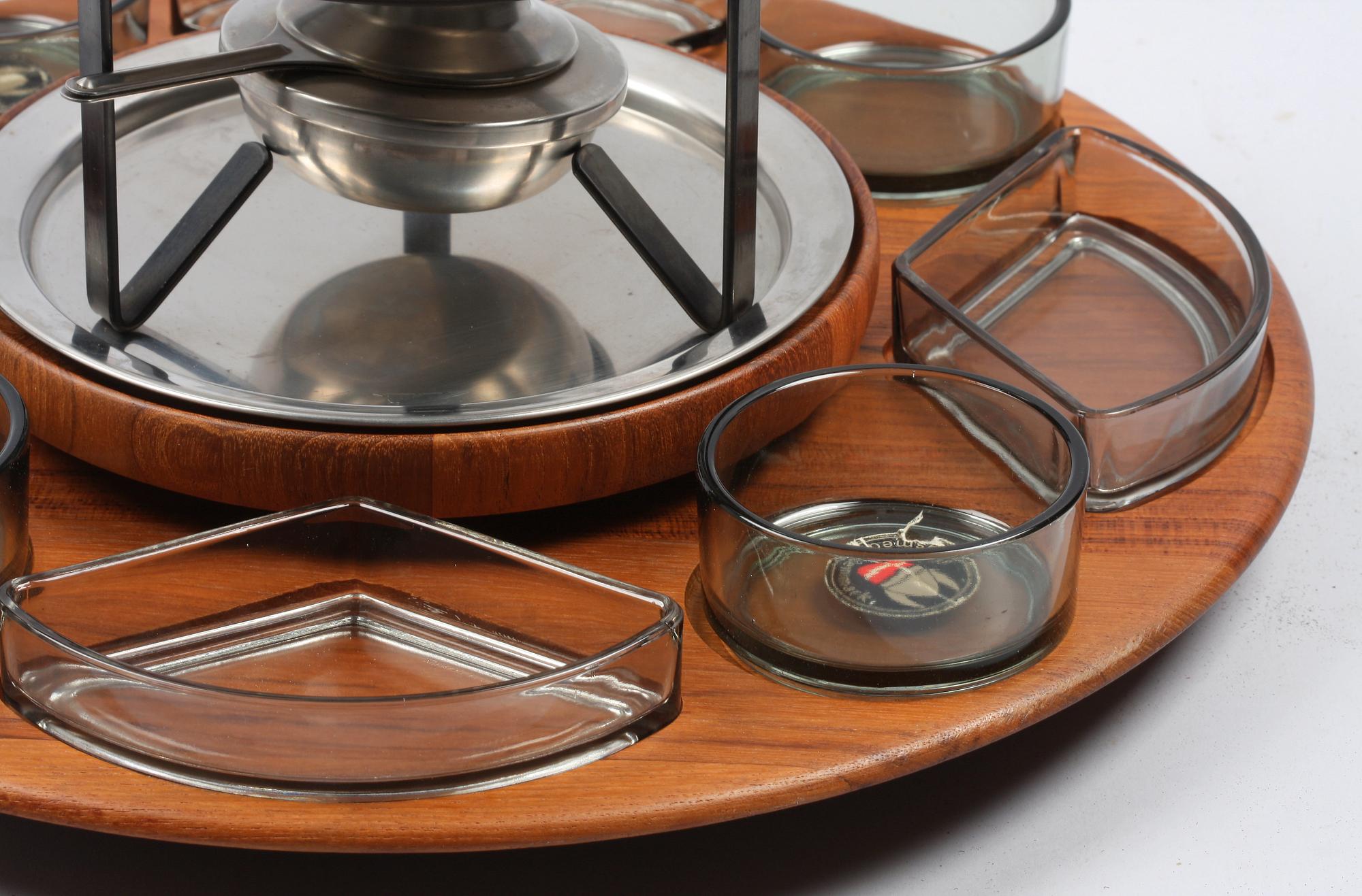 FONDUESET, teak. Digsmed, Danmark.