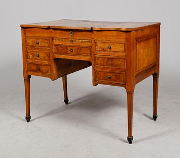 DAMSKRIVBORD, 1800-tal, uppfällbar skiva med spegel.