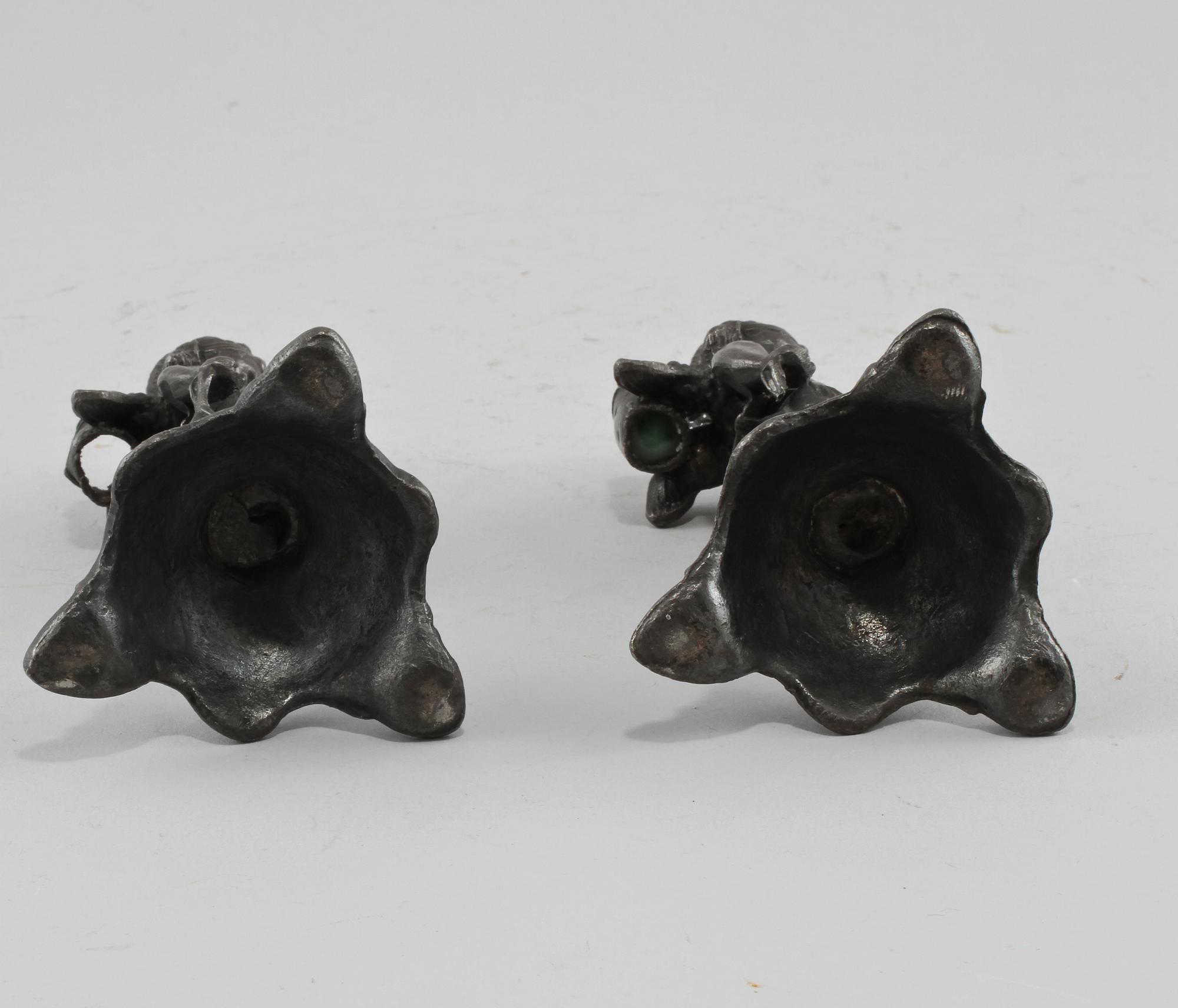 LJUSSTAKAR, ett par, tenn, 1800-talets slut.