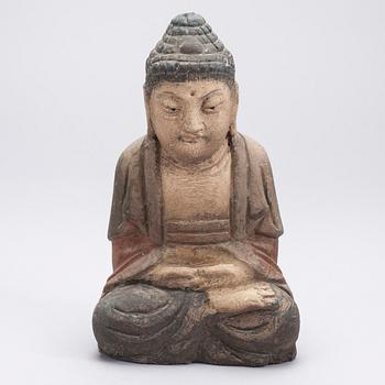 BUDDHA, trä, Kina, 1900-talets första hälft.