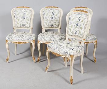 SALONGSMÖBEL, 9 del, rokokostil, 1900-tal.