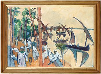 81. Hilding Linnqvist, "Nilskutor vid Kairo" (Nile boats by Kairo).