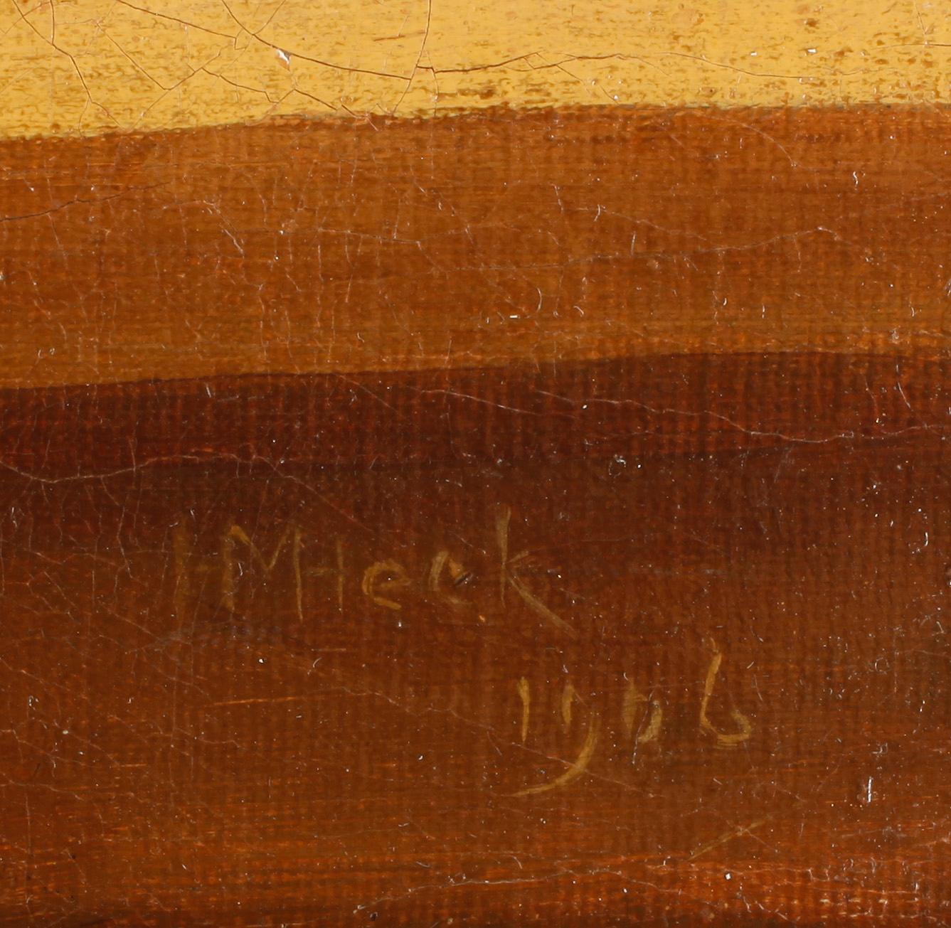 OKÄND KONSTNÄR, olja på duk, otydligt signerad. 1800/1900-tal.