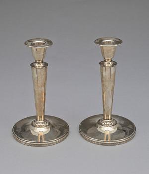LJUSSTAKAR, ett par, silver, Eric Råström för Råströms Silver & Nysilverfabrik, Stockholm 1961. Tot vikt ca 366 g.