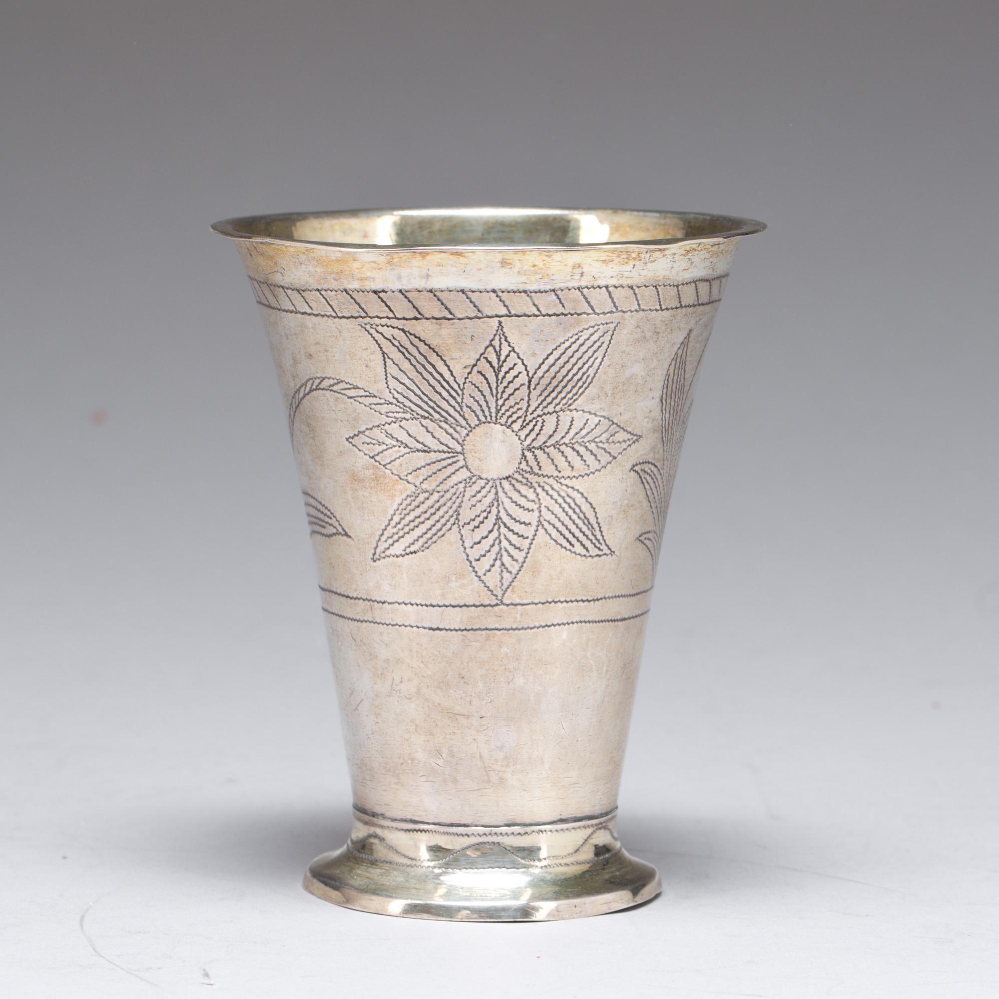 BÄGARE, silver. Petter Johansson(1805-1821) Sölvesborg 1811. 120g.