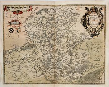 KARTA, efter Ortelius, 1500-tal.