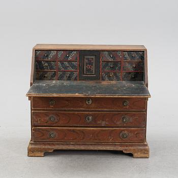 A painted Swedish sectrataire, 18th/19th Century.