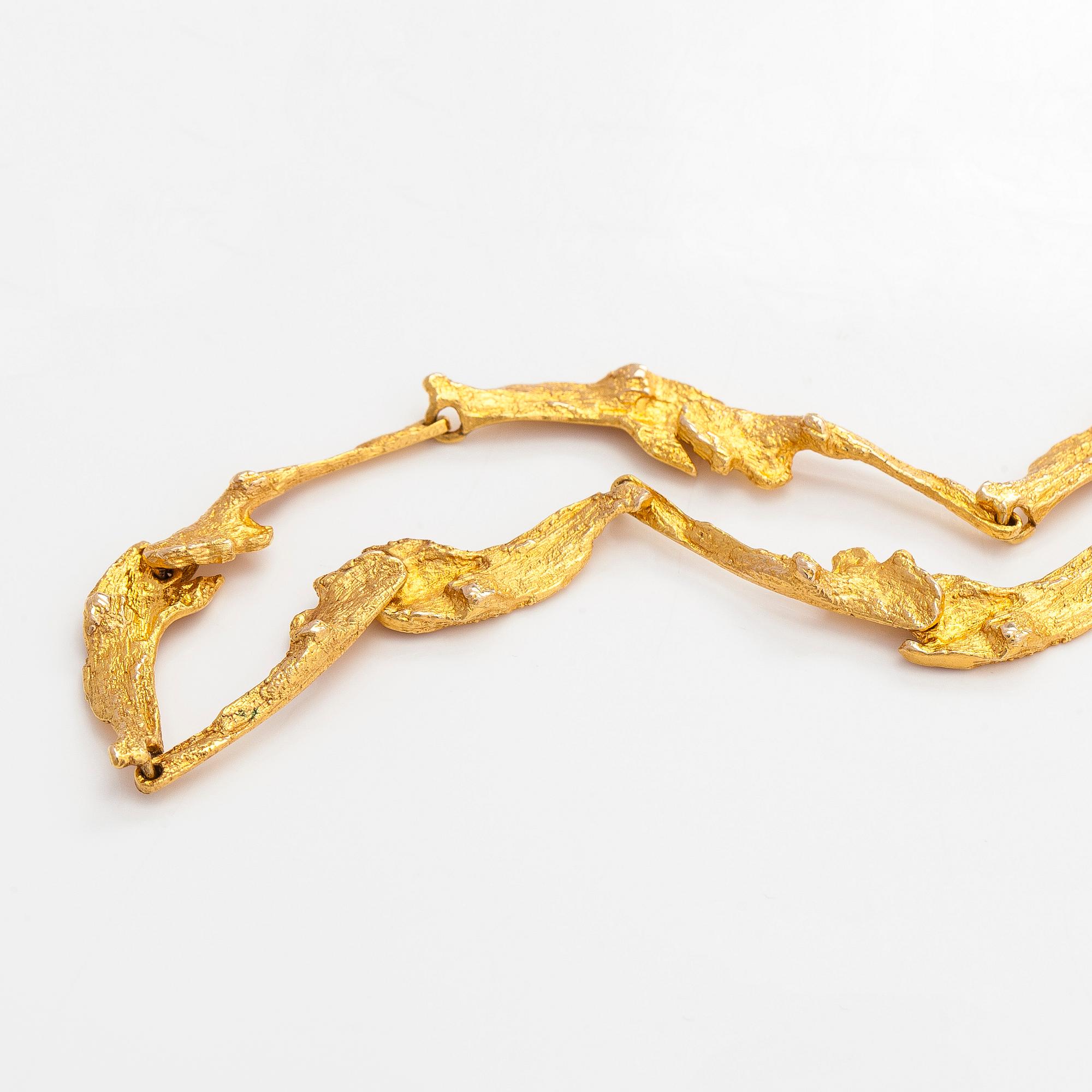 Björn Weckström, a 14K gold 'Orchid Psychedelic'  necklace for Lapponia 1973.