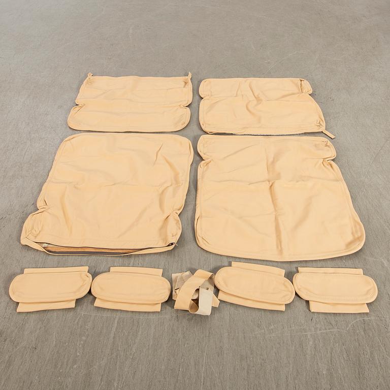 Upholstery leather, Bruno Mathsson, 2 pcs "Ingrid", Dux, To high Ingrid.