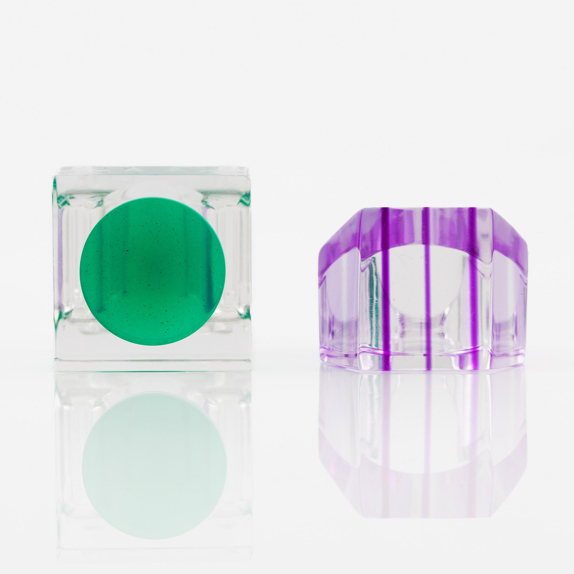 Siv Lagerström, rings 2 pcs and a necklace, acrylic plastic.