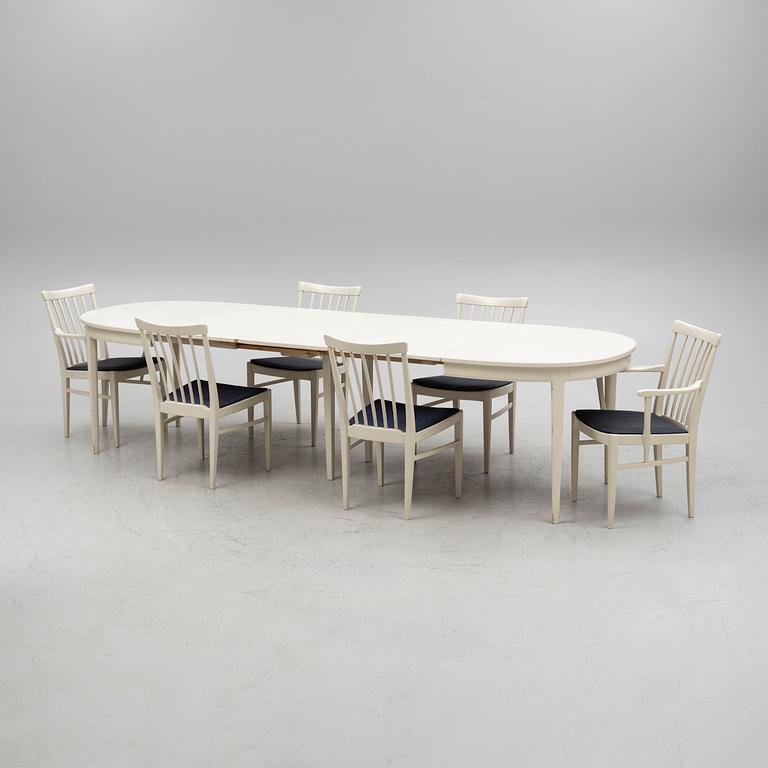 Carl Malmsten, a seven-piece dining suite, 'Herrgården', Bodafors.