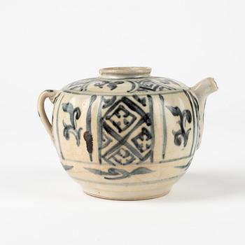 A blue and white pot, Thai, Sawankhalok, 14th/17th Century.