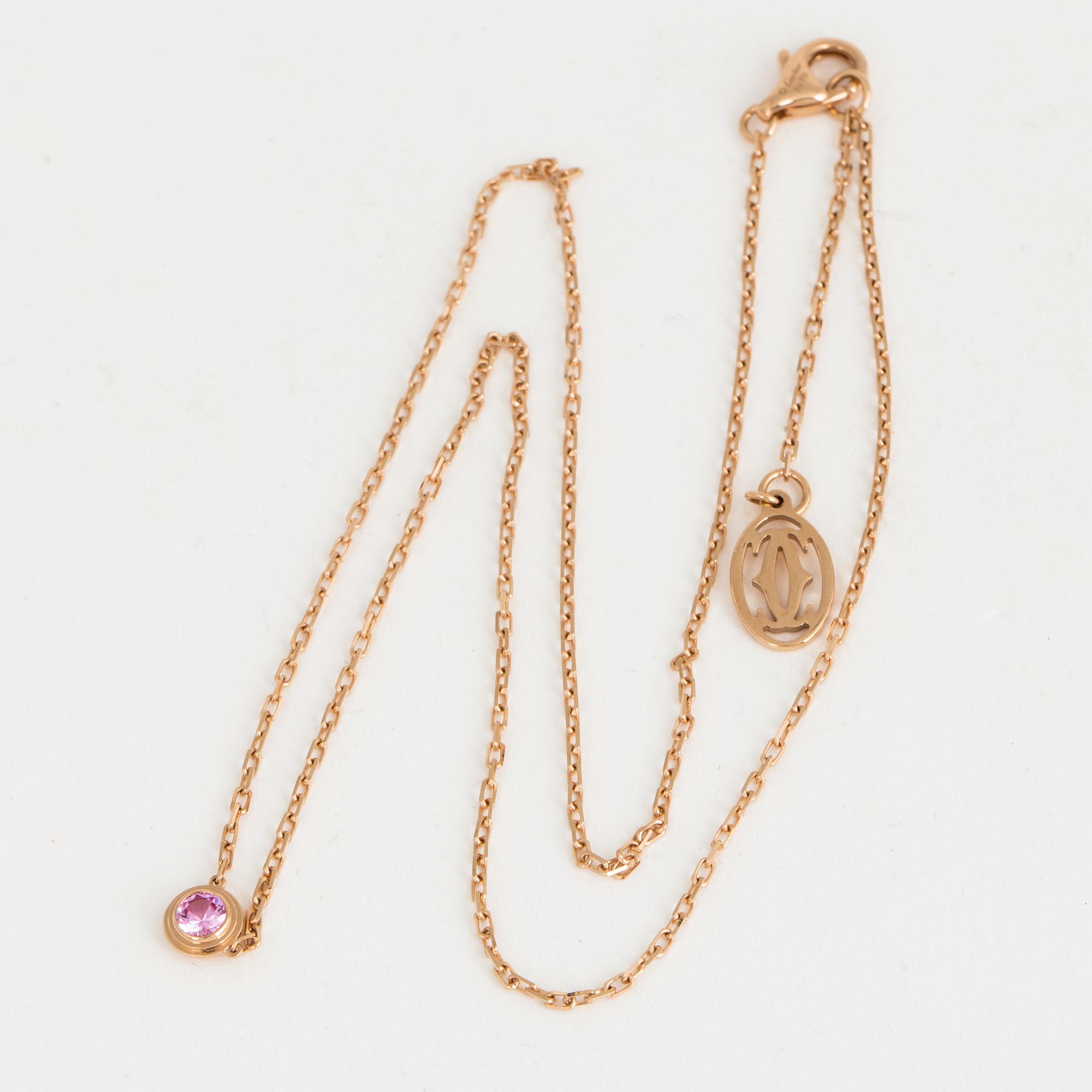 A Cartier Saphirs Legers de Cartier 18K pink gold and pink sapphire necklace. Bukowskis