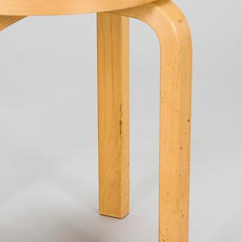Alvar Aalto, A 1960's-1970's E60 stool for Artek, Finland.
