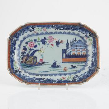 Seven plates and a serving dish, China, Qianlong (1736-95).