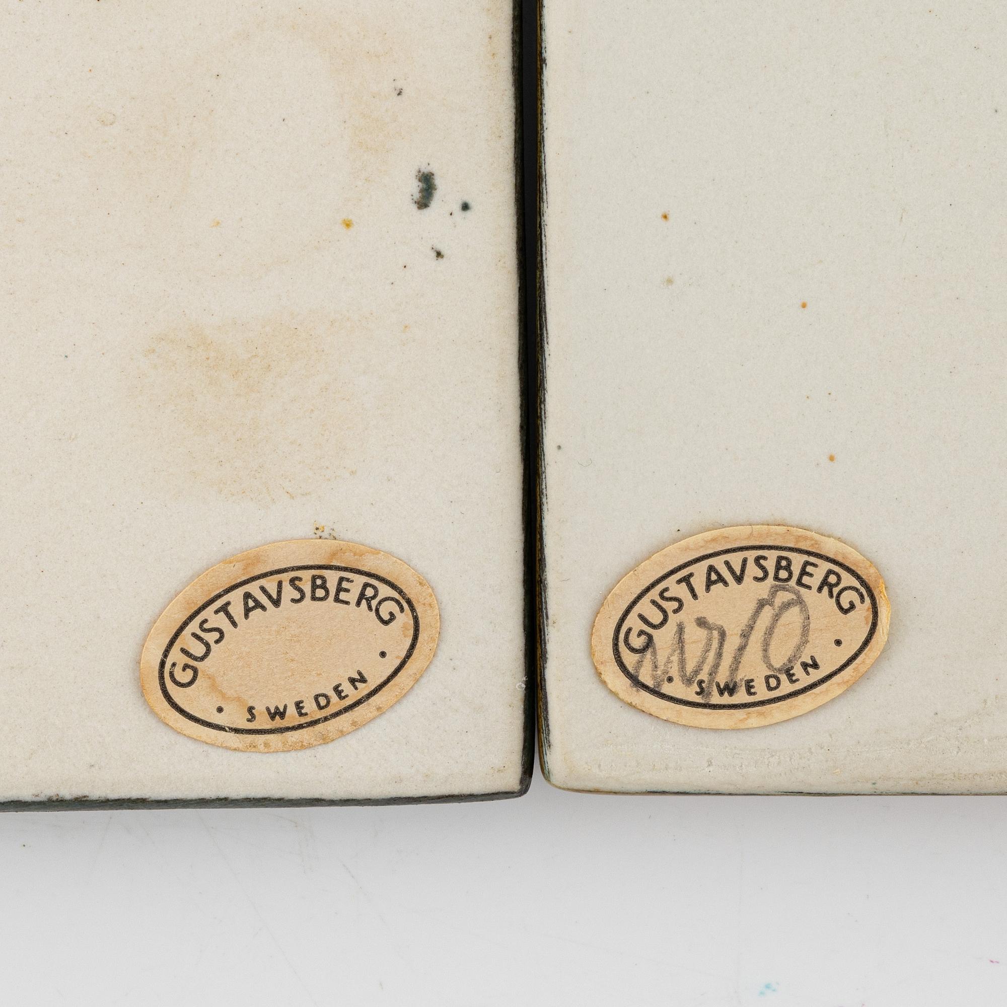 Lisa Larson, väggreliefer, 4 st, Gustavsberg.