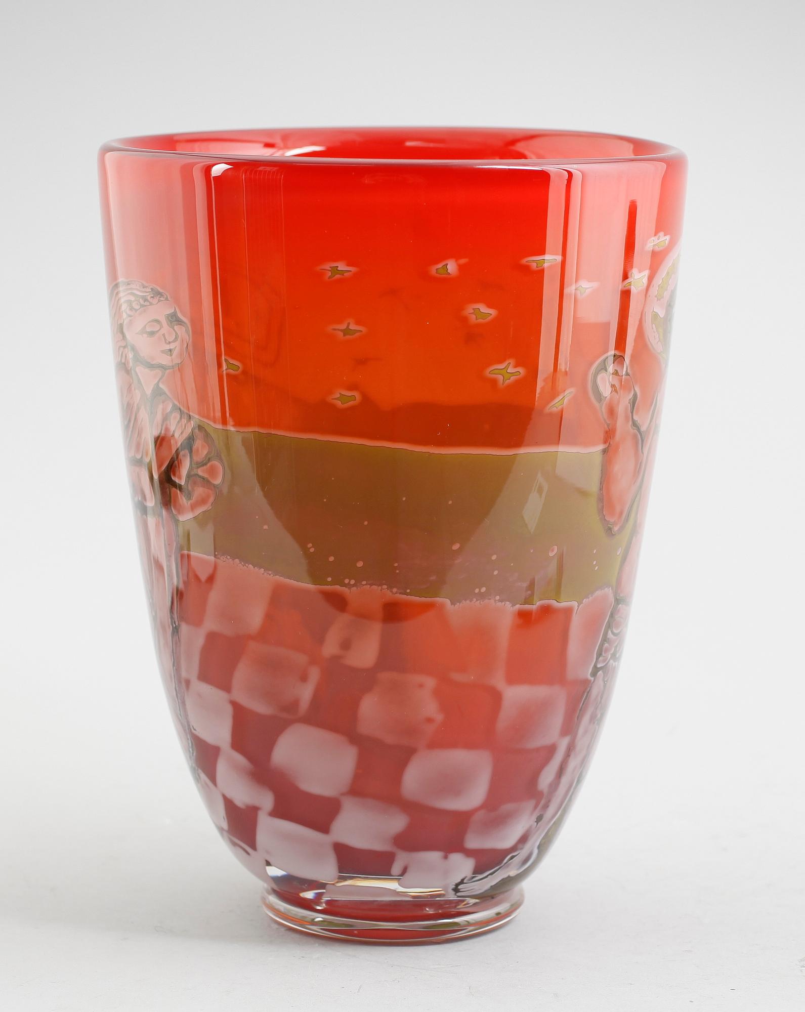 VAS, glas, graal, Berit Johansson, Orrefors, signerad.