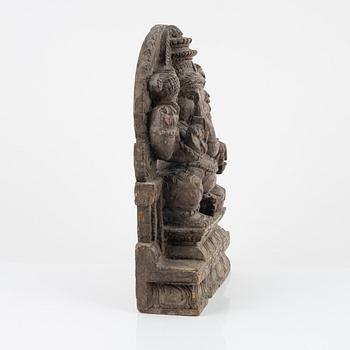 A wooden relief of Ganesha, presumably India, 20th century.