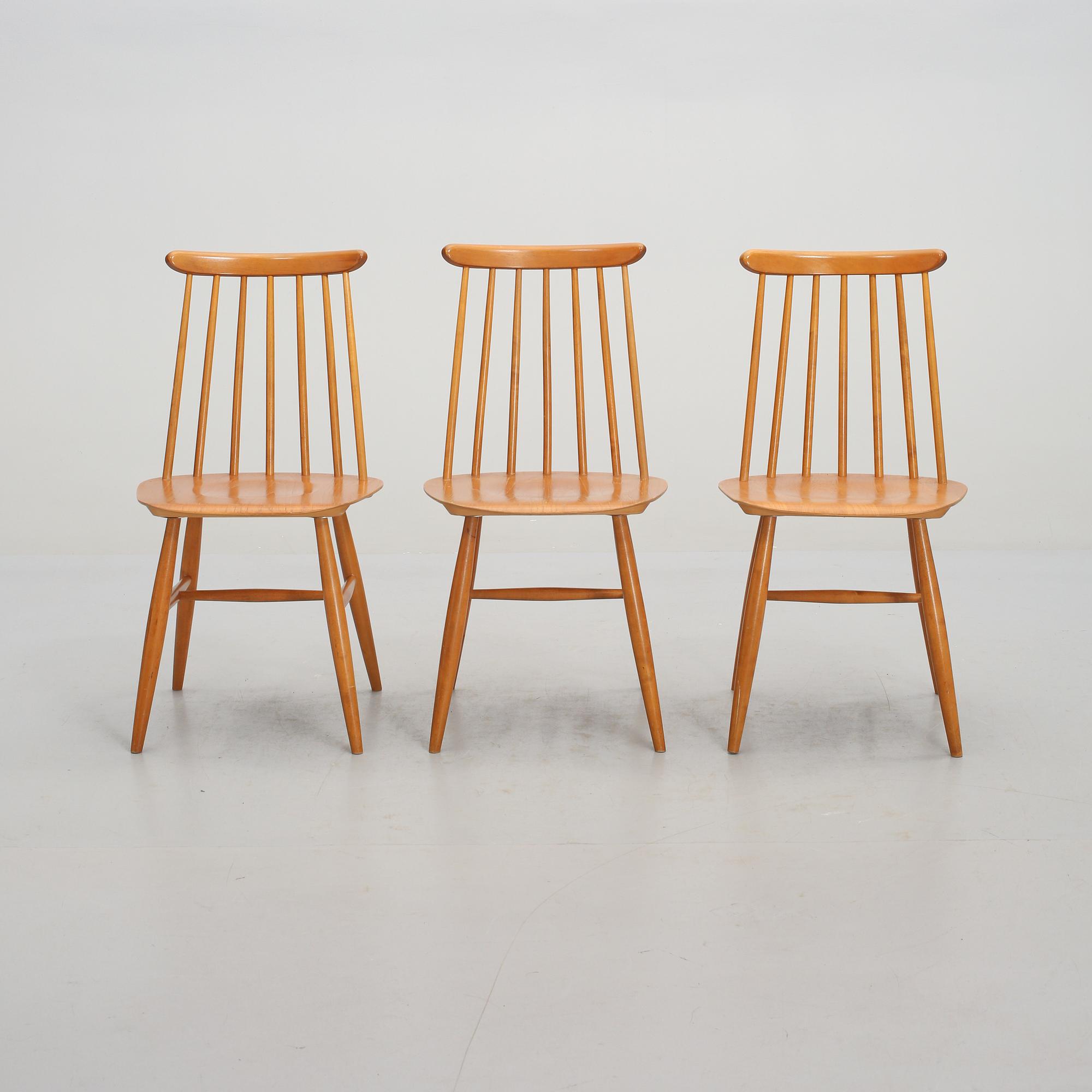 STOLAR, 3 st, "Fanett", Ilmari Tapiovaara, Edsbyverken, 1950-tal.